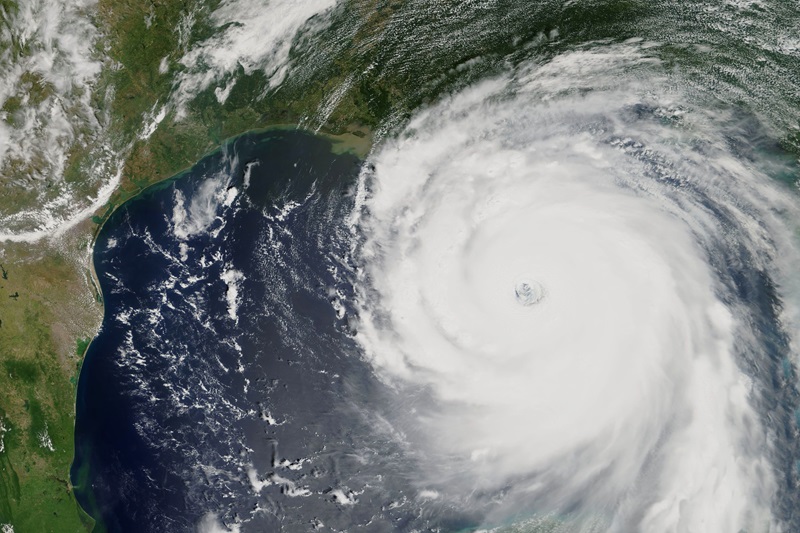 Satellite view of hurricane 