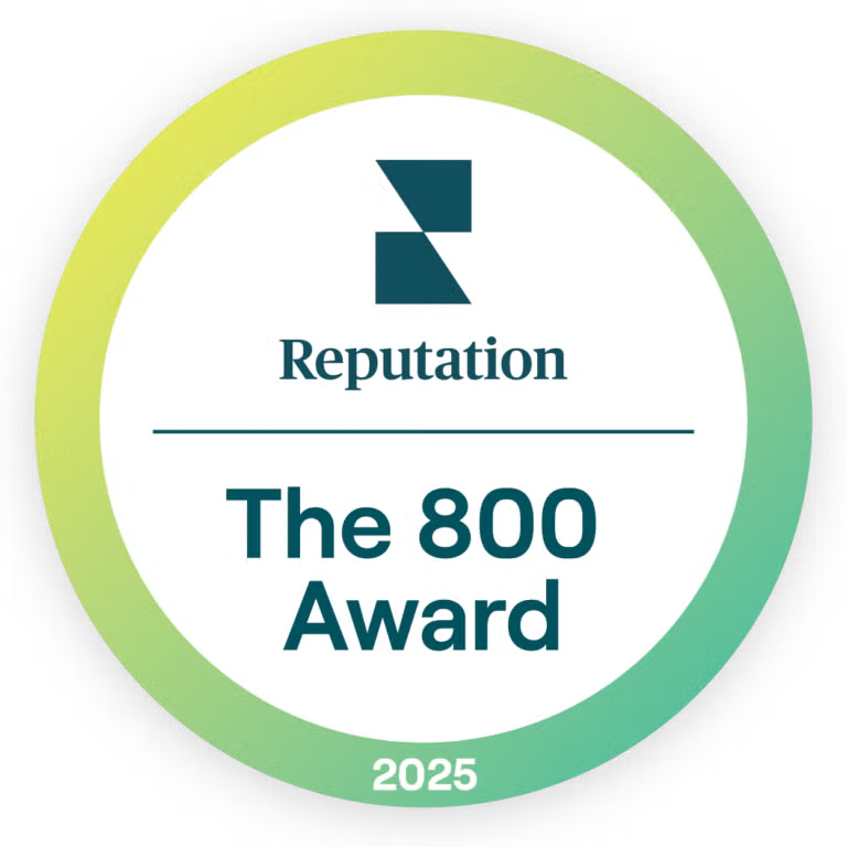 2025 Reputation 800 Award badge