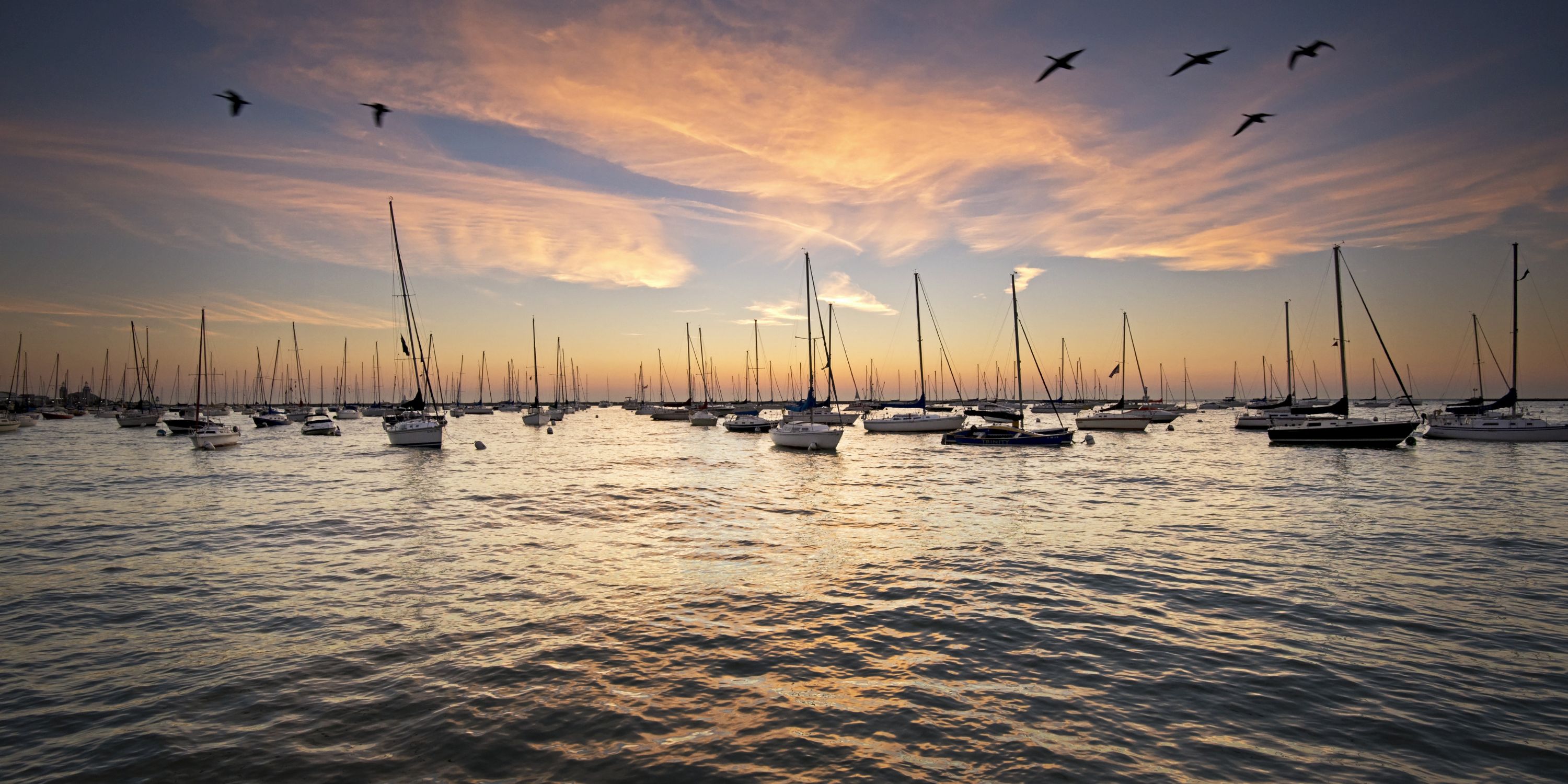 Photo of the Monroe, MI harbor at sunrise